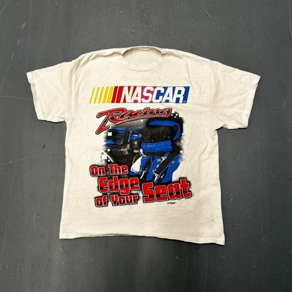Vintage 90s Nascar racing big print graphic tshirt Size L